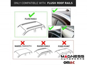 Alfa Romeo Stelvio Roof Rack Cross Bars - for models w/ factory roof rails - Silver - Starlock